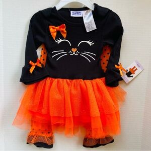 SOLD🚫Little Black Cat Toddler Girl Dress Halloween Costume Ruffle Pant sz 2T